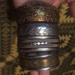 Silver and brass cuffs